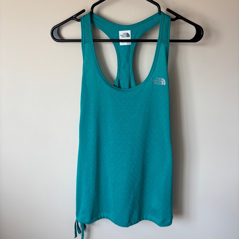 The North Face Women’s Teal Cut Out Relaxed Tank Top Adjustable hem Gorpcore